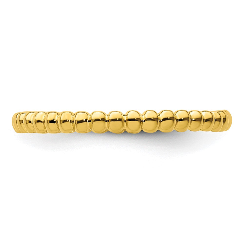 Sterling Silver Stackable Expressions Gold-plated Beaded Ring Size -10