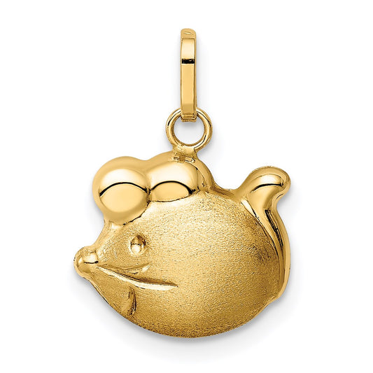 14k Satin & Polished Mouse Charm