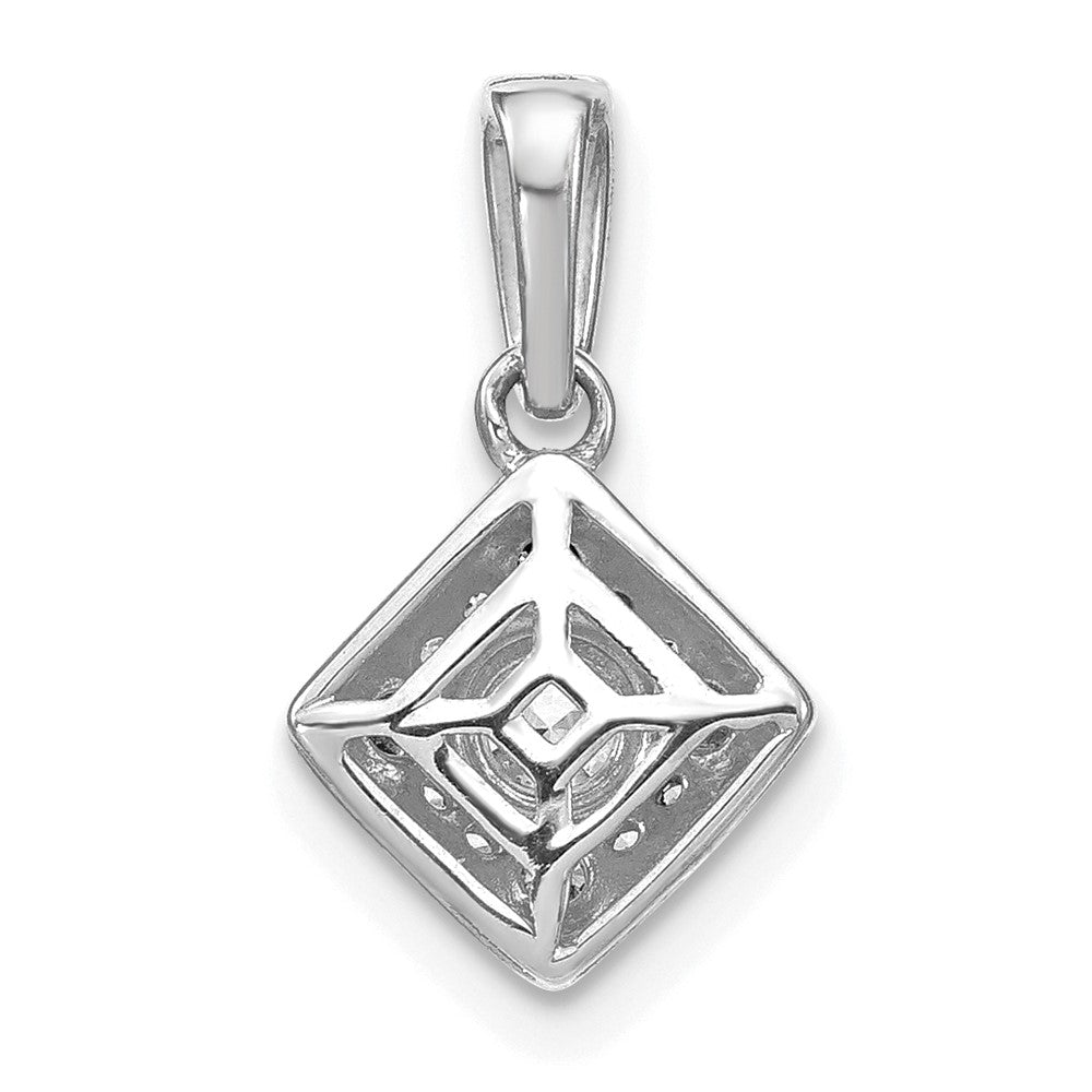 14k White Gold 1/2 carat Lab Grown Diamond VS/S FGH Square Complete Vintage Pendant
