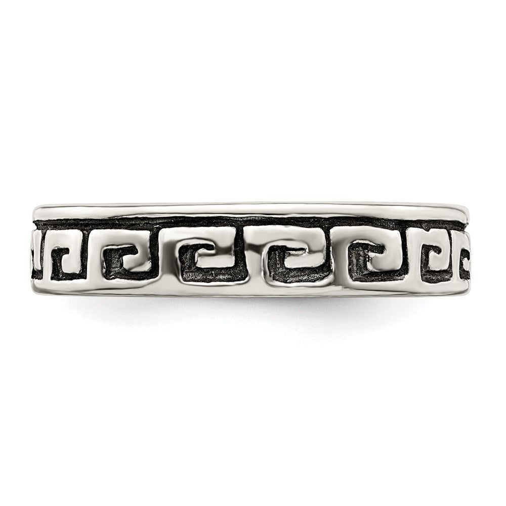 Sterling Silver Greek Key Ring