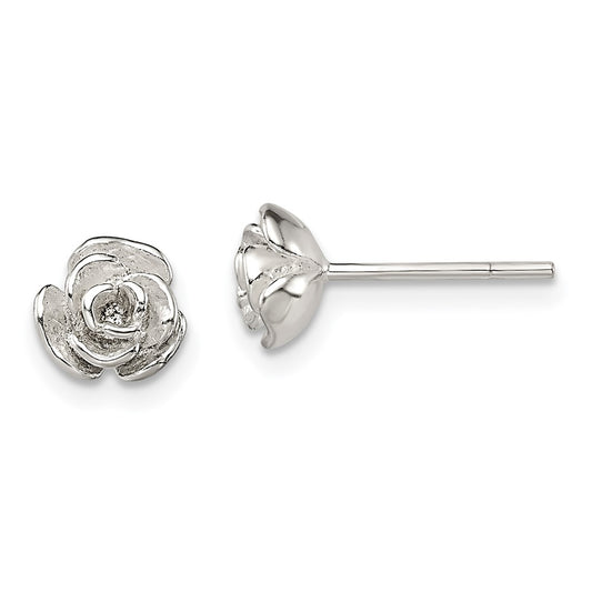 Sterling Shimmer Sterling Silver Rhodium-plated 34 Stone 2.0mm CZ In and Out Round Hinged Hoop Earrings