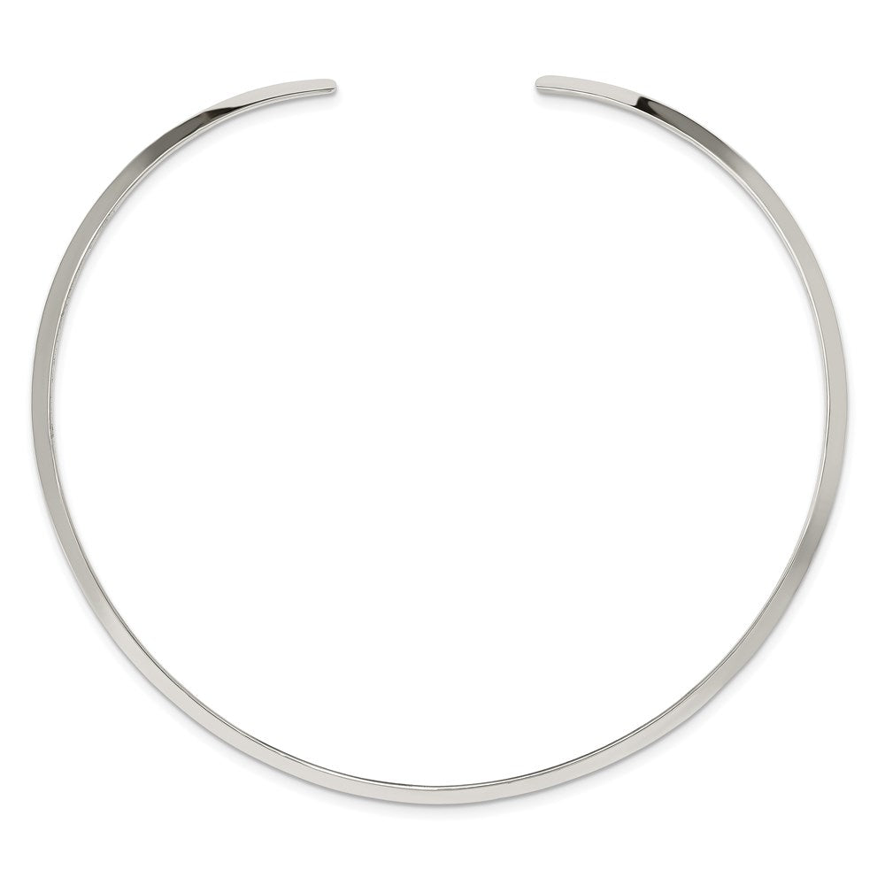 Sterling Silver Polished 4mm Neck Collar 14 Inches