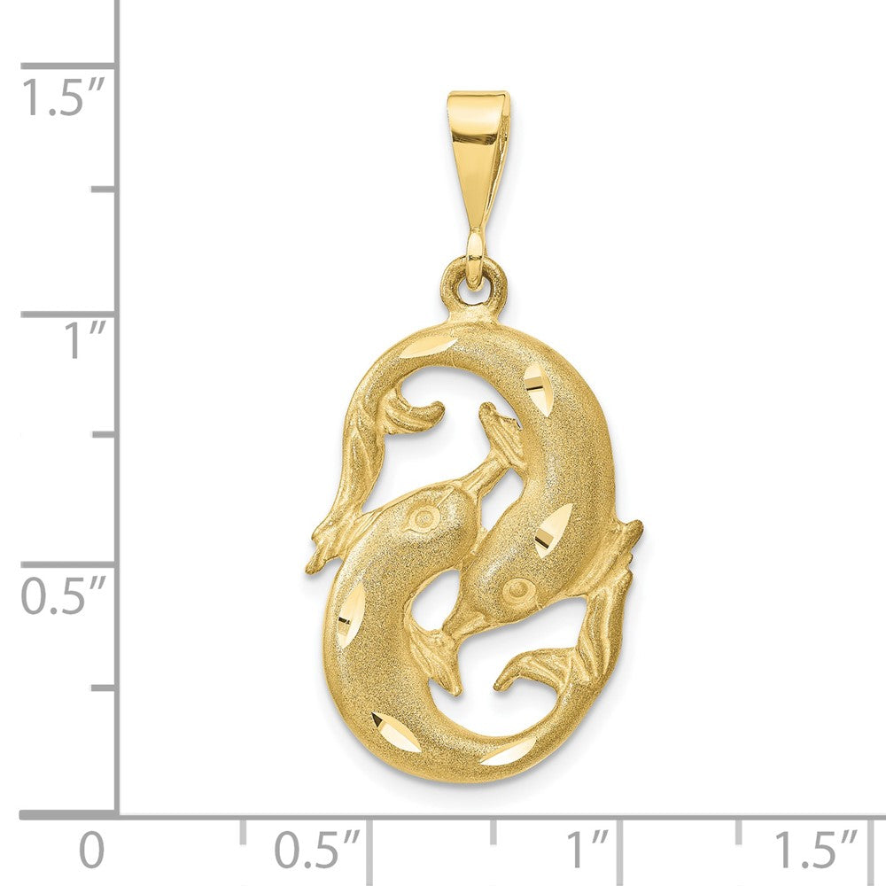 10k Pisces Zodiac Charm