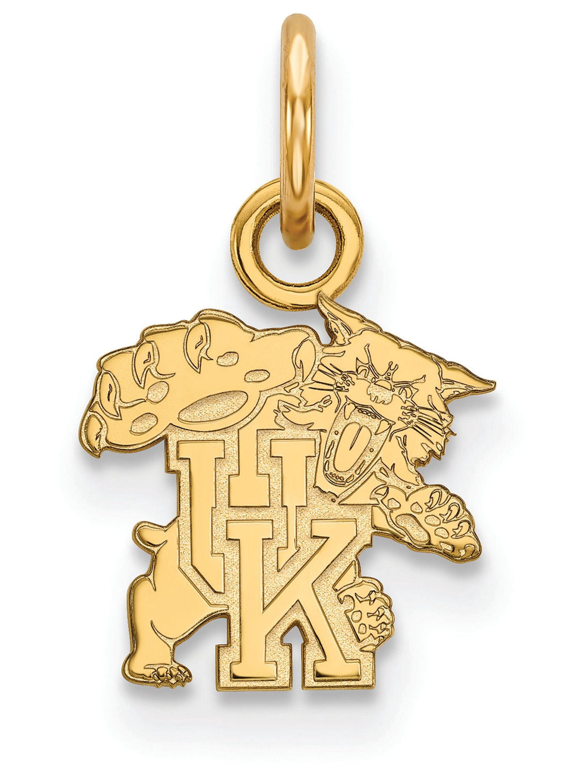 Sterling Silver Gold-plated LogoArt University of Kentucky U-K Wildcat Extra Small Pendant Q-GP043UK