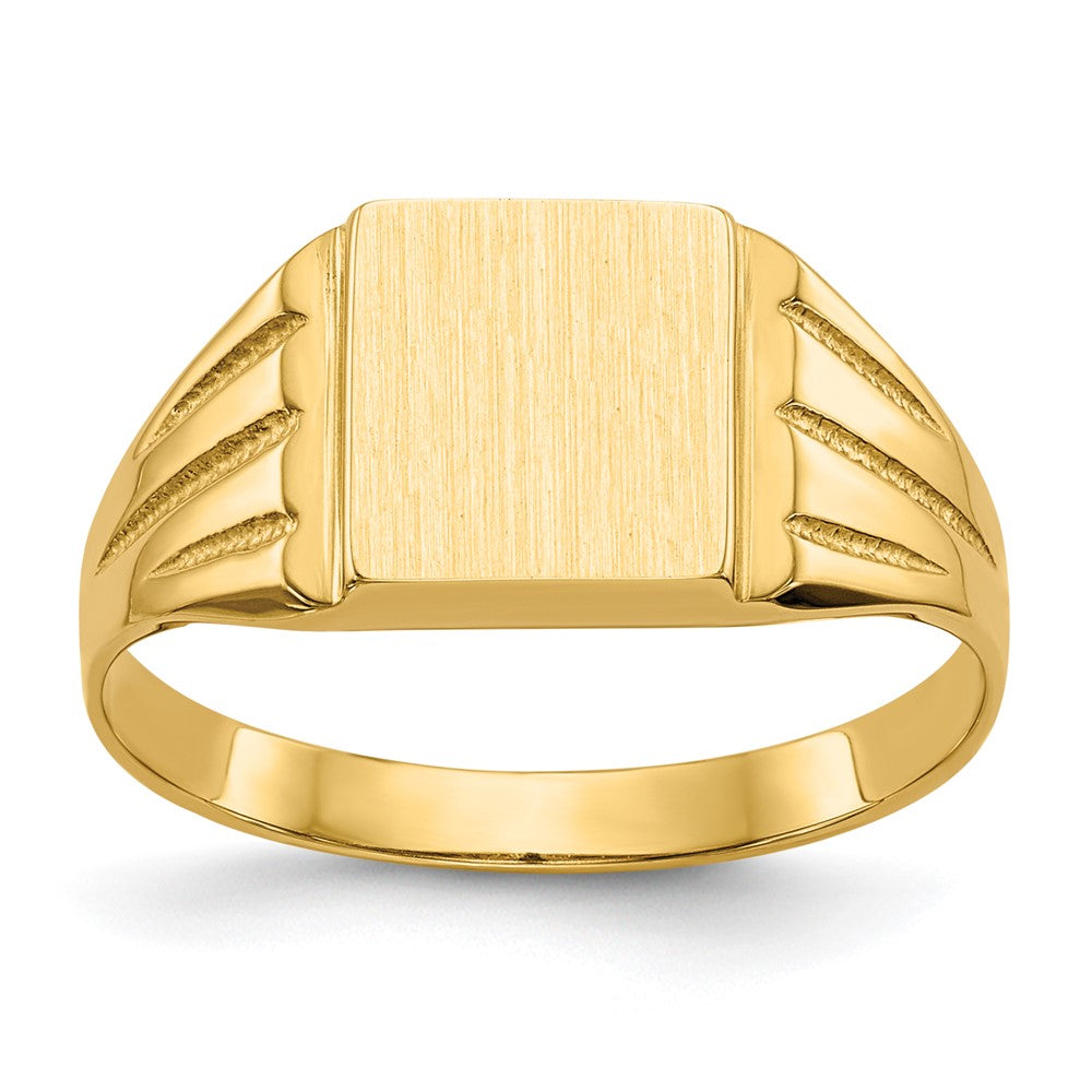 14k 9.0x8.0mm Open Back Signet Ring Size 7.5