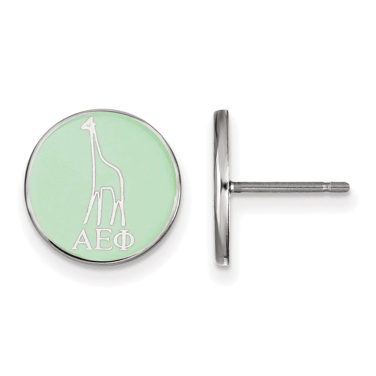 Sterling Silver Official Licensed Greek Sororities Alpha Epsilon Phi Enameled Post Earrings