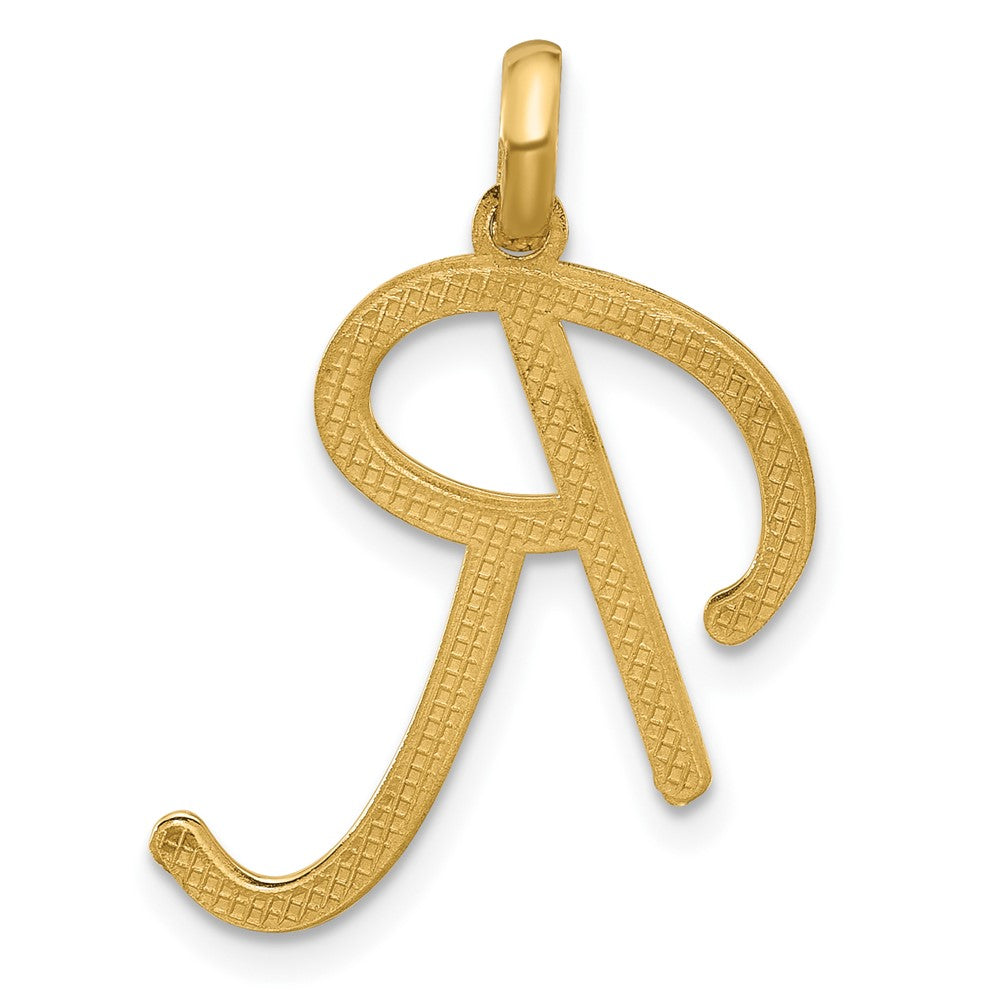 14k Yellow Gold Fancy Letter R