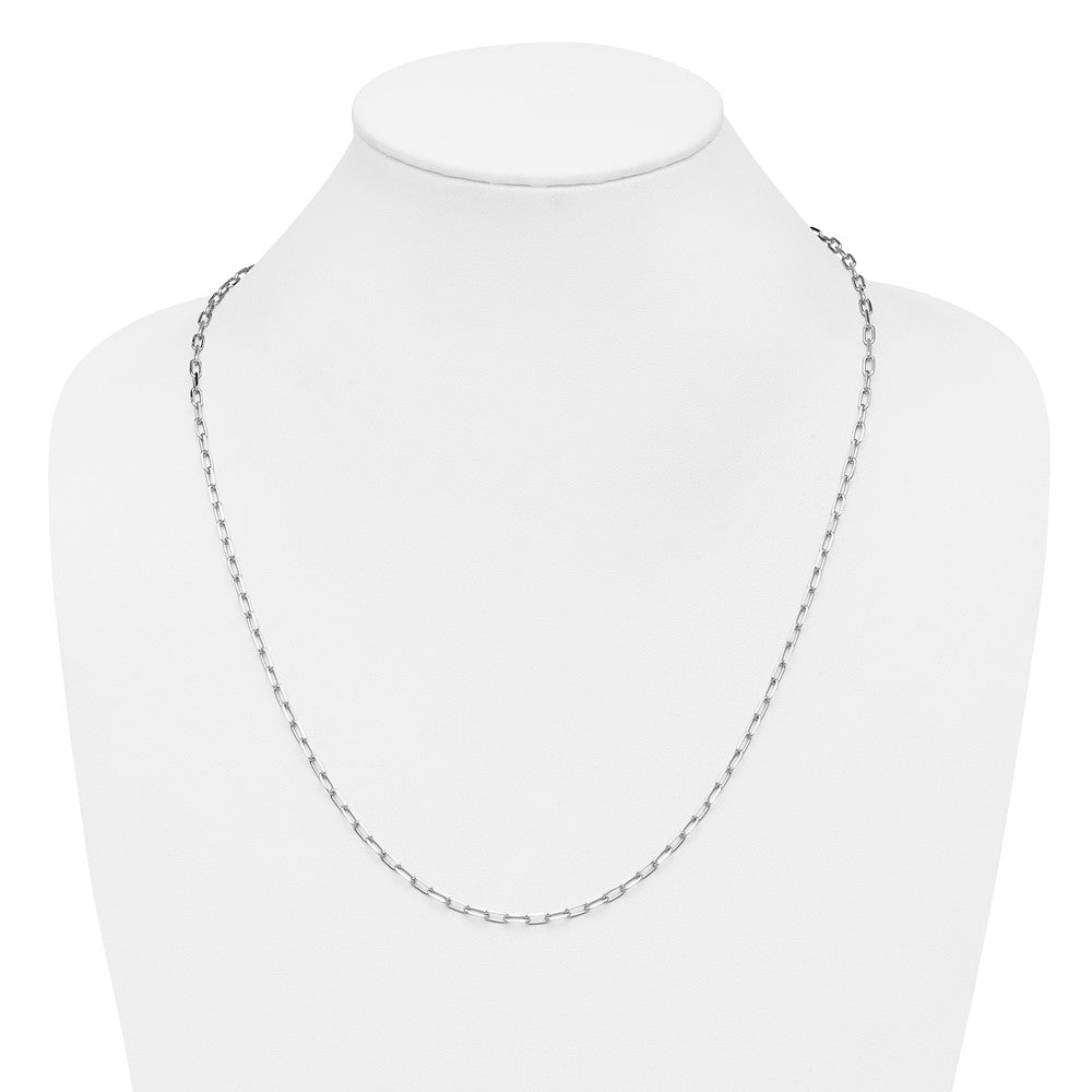 14k WG 3.0mm Solid Beveled D/C Paperclip Chain