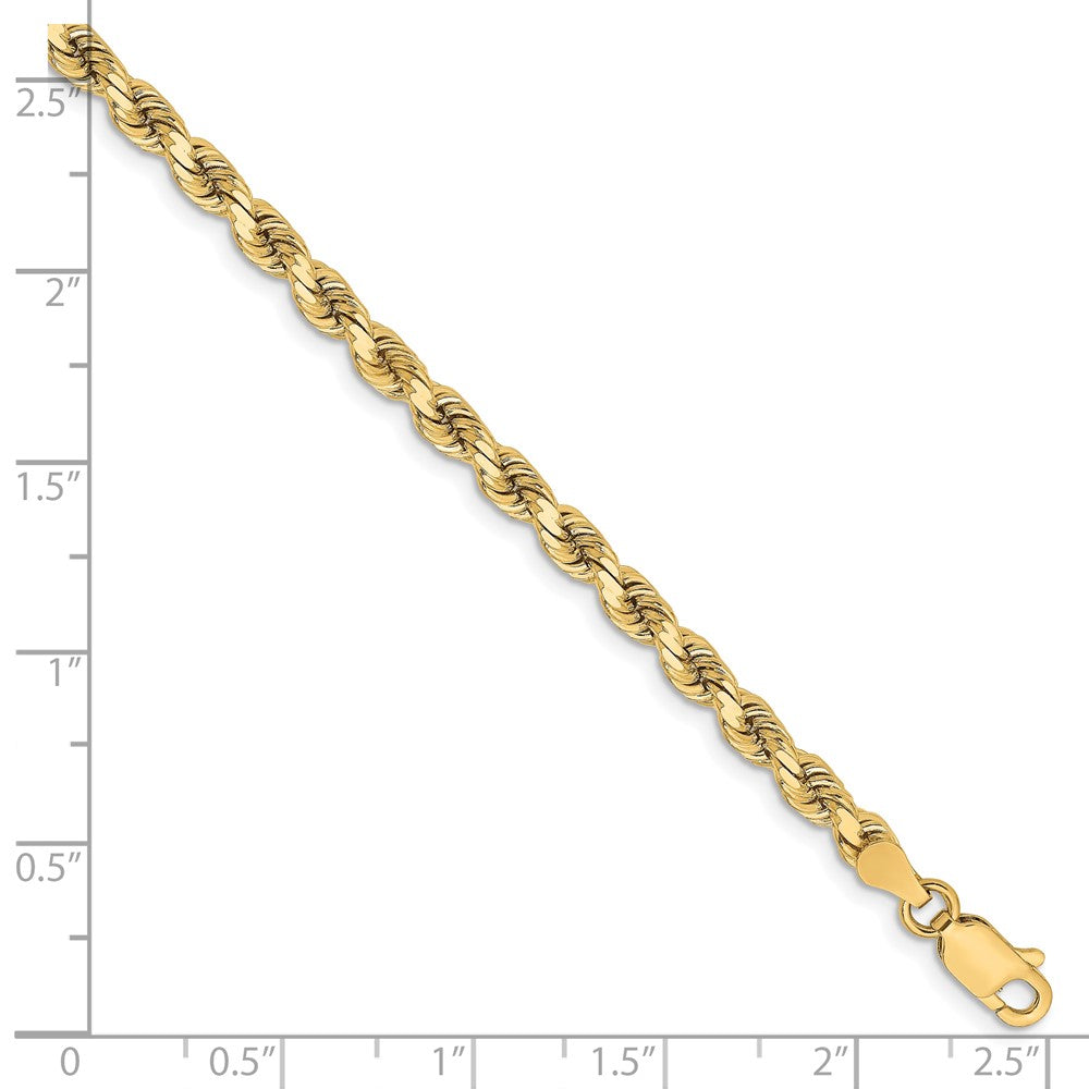 10K 3.75mm Diamond-Cut Rope Chain 8  inches