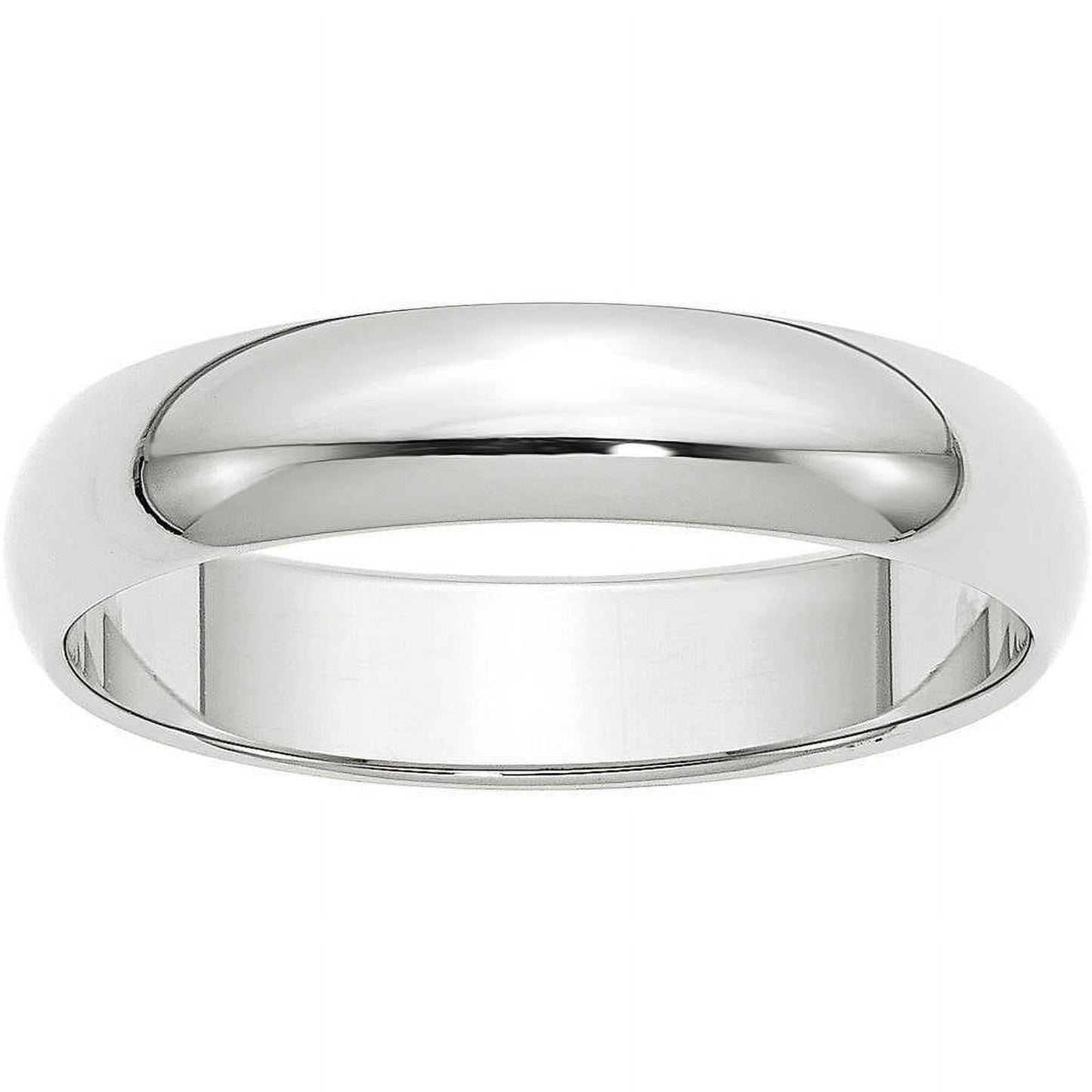 Primal Gold 10 Karat White Gold 5mm Half Round Band Size 5