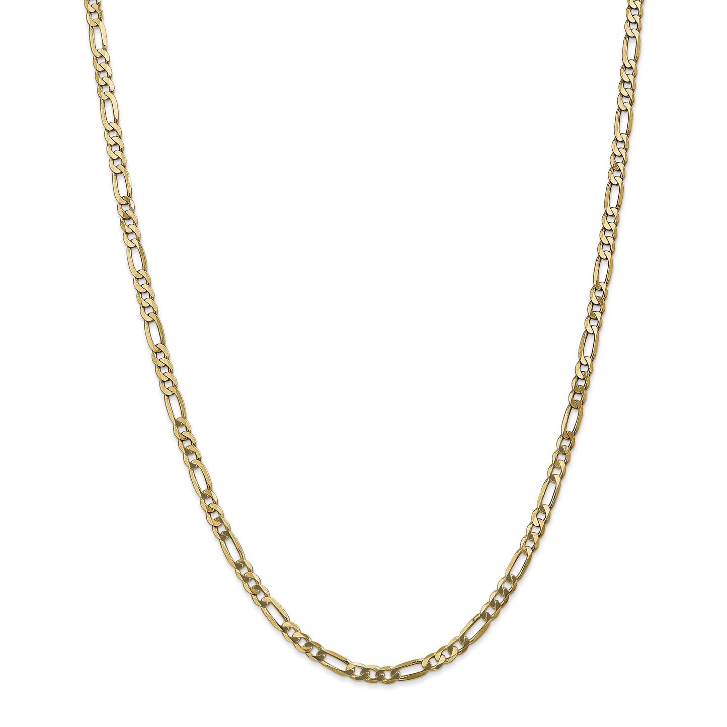 14K 26 inch 4mm Flat Figaro with Lobster Clasp Chain