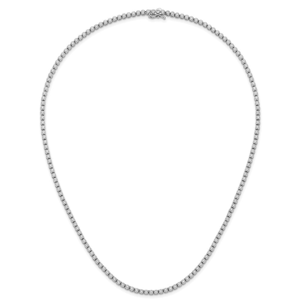 Sterling Shimmer Sterling Silver Rhodium-plated Bezel Set 1.7mm CZ 159 Stone 20 inch Necklace 20 Inches