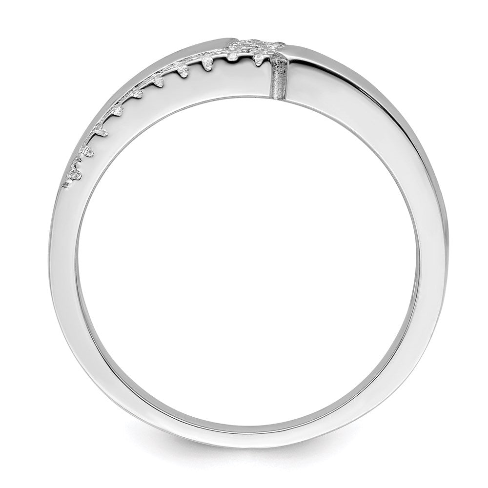 Brilliant Embers Sterling Silver Rhodium-plated 24 Stone Micro Pav‚ CZ Men's Ring