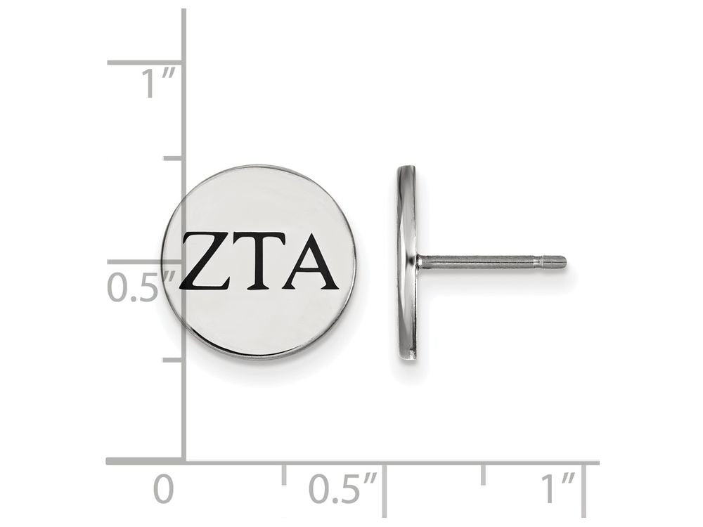 Sterling Silver Official Licensed Greek Sororities Zeta Tau Alpha (ZTA) Enameled Post Earrings
