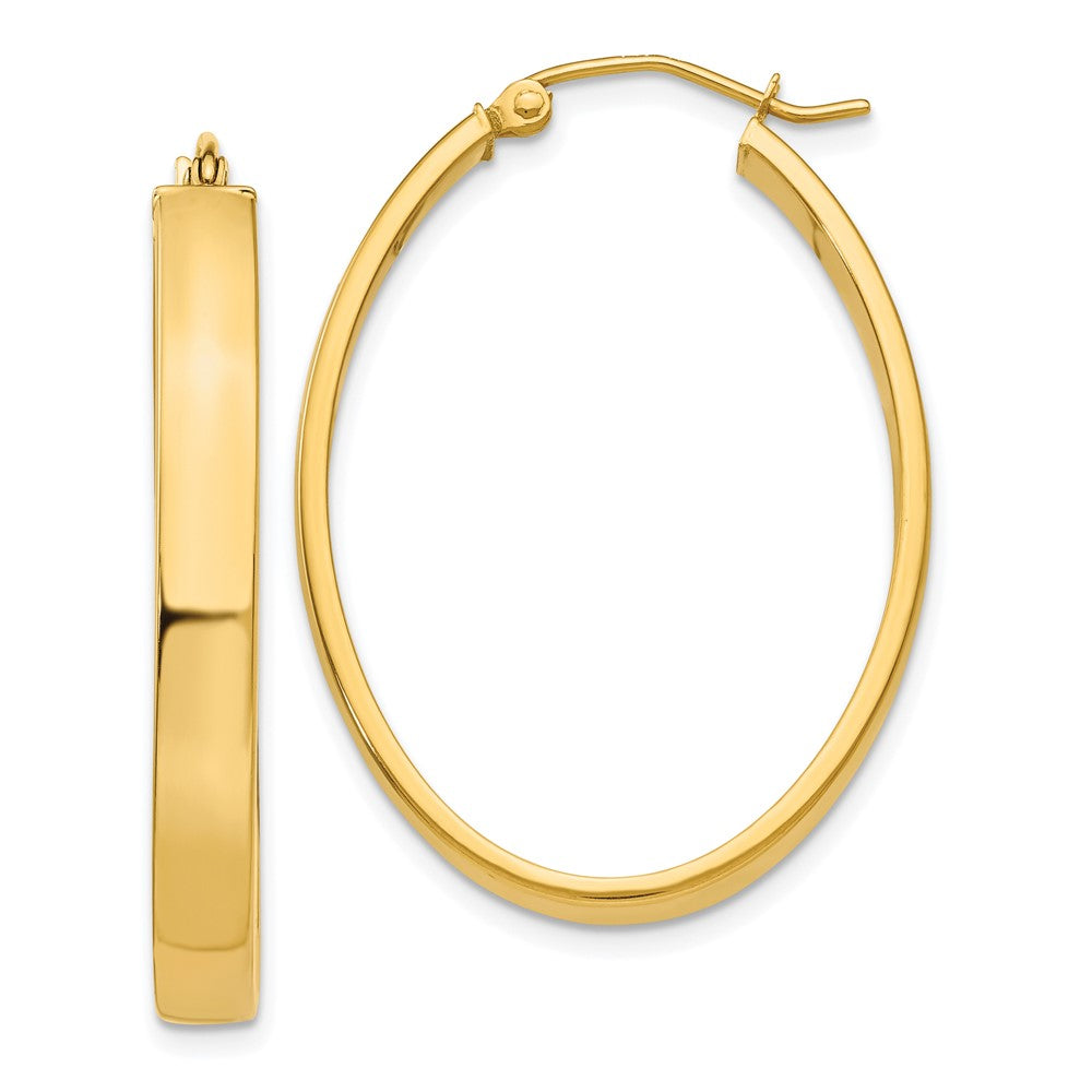 10k Lightweight Oval Hoop Earrings