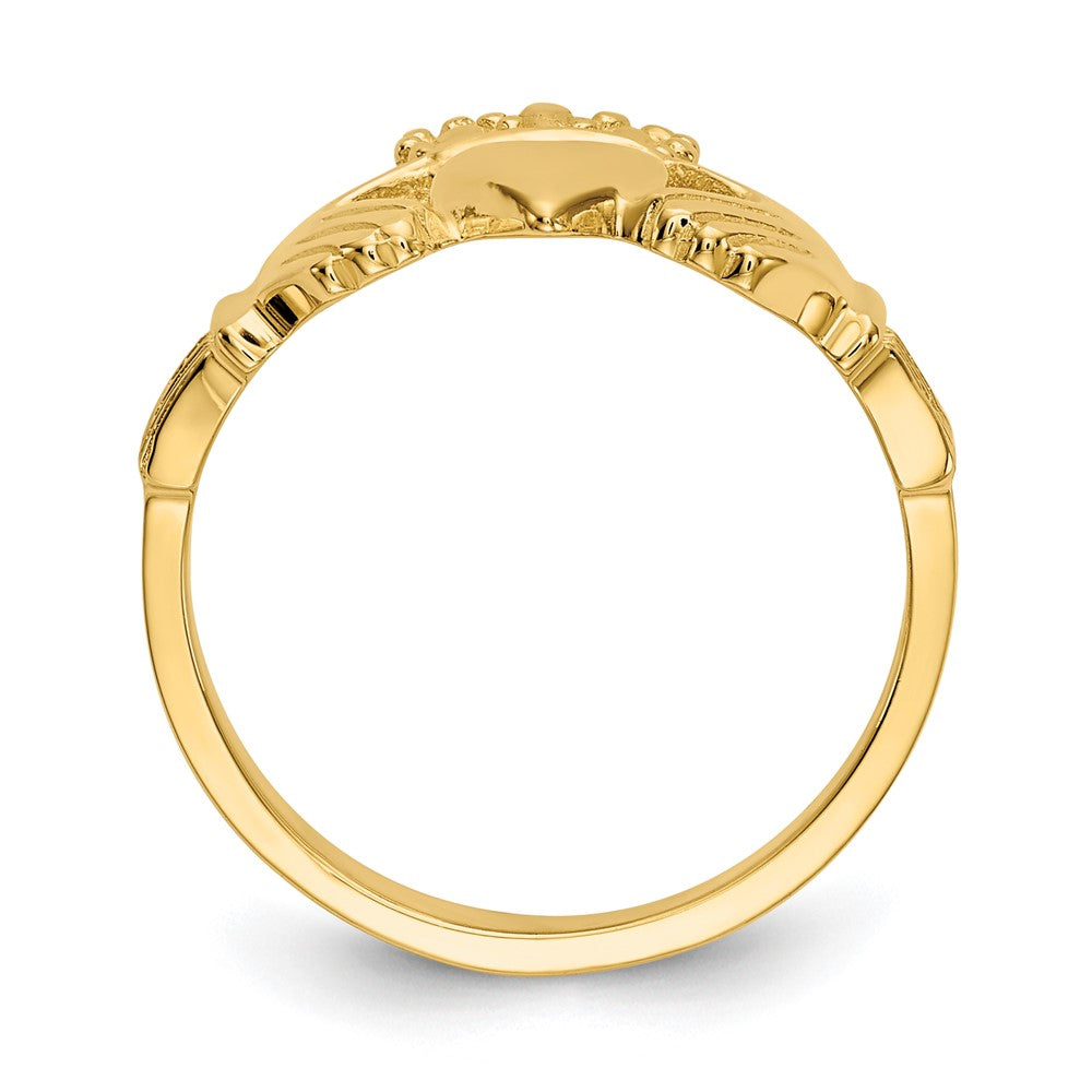 14k Polished Claddagh Ring Size 6