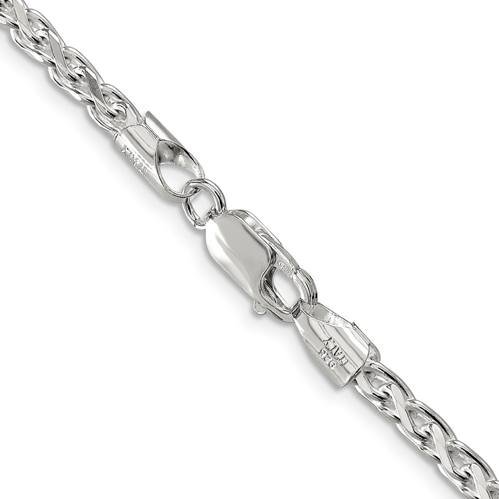 Sterling Silver 3.5mm Diamond-cut Round Spiga Chain 28 Inches