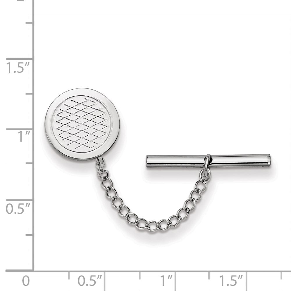 Kelly Waters Rhodium-plated Crosshatch Patterned Tie Tac
