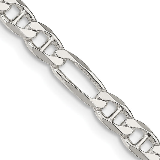Sterling Silver 4.5mm Figaro Anchor Chain 26 Inches