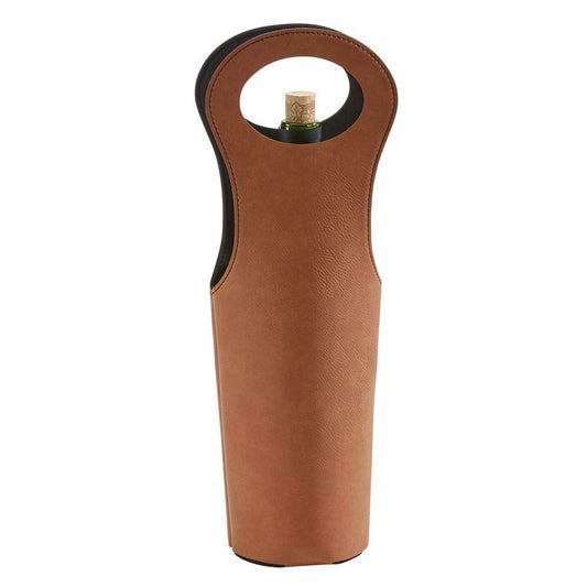 Leatherette Wine Holder in Caramel