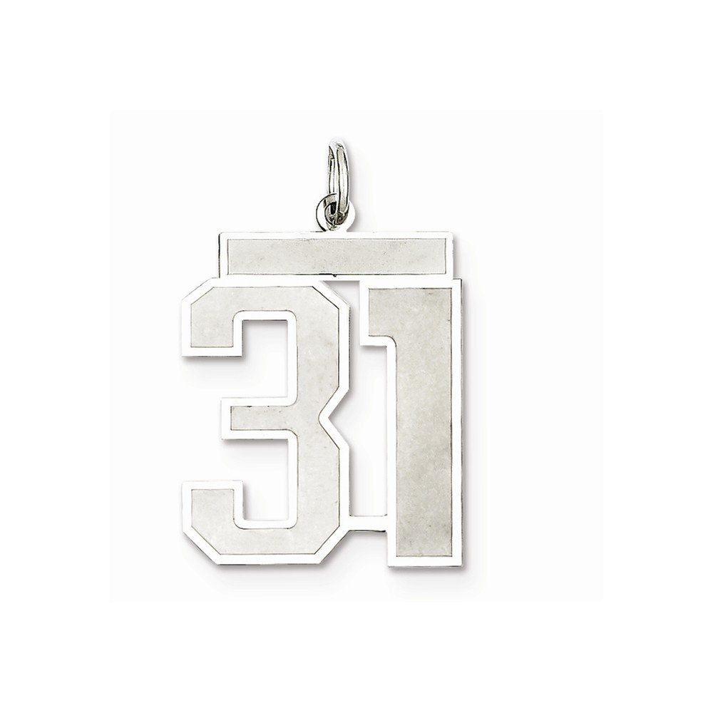 Sterling Silver/Rhodium-plated Satin Number 31 Charm Q-QPP31
