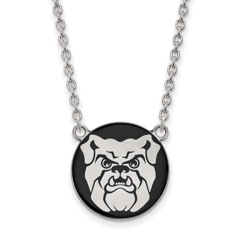 LogoArt Sterling Silver Butler University Enamel Large Pendant Necklace