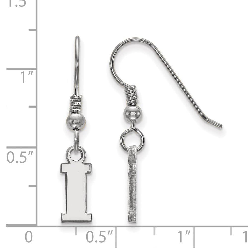 Beautiful Sterling Silver Rh-plated LogoArt University of Iowa XS Dangle Earrings