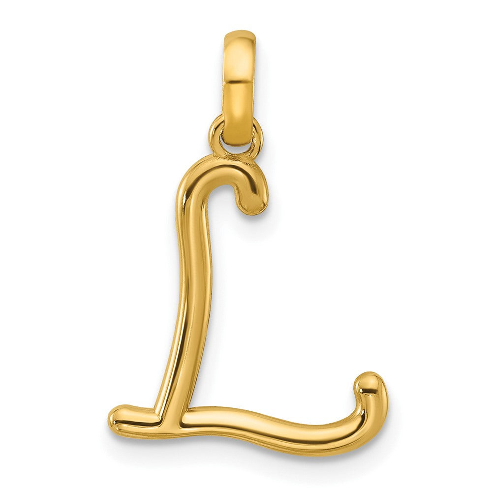 14k Yellow Gold Fancy Letter L