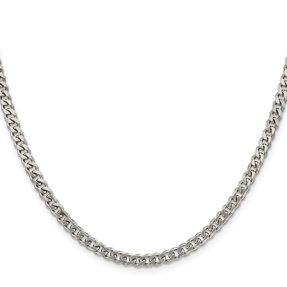 Sterling Silver Rhodium-plated 4.5mm Curb Chain 20 Inches