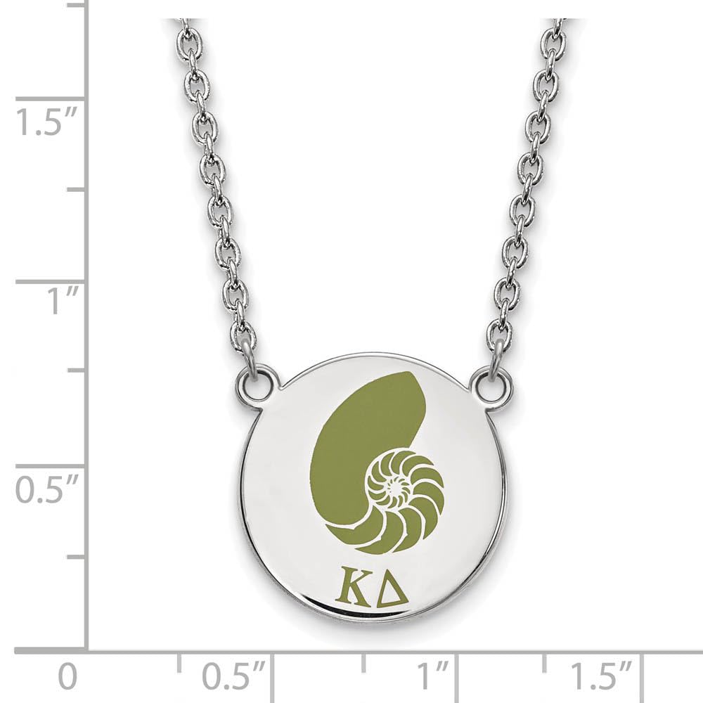 Sterling Silver 18in Official Licensed Greek Sororities Kappa Delta (??) Small Enamel Pendant w/Necklace