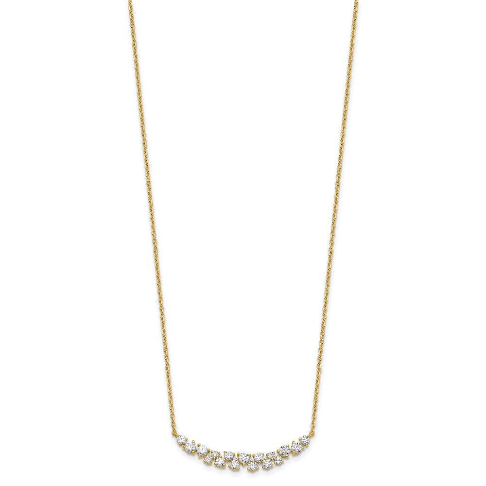 14k 7/8 carat Lab Grown Diamond VS/SI+ G+ 17.75 inch Fancy Bar Necklace