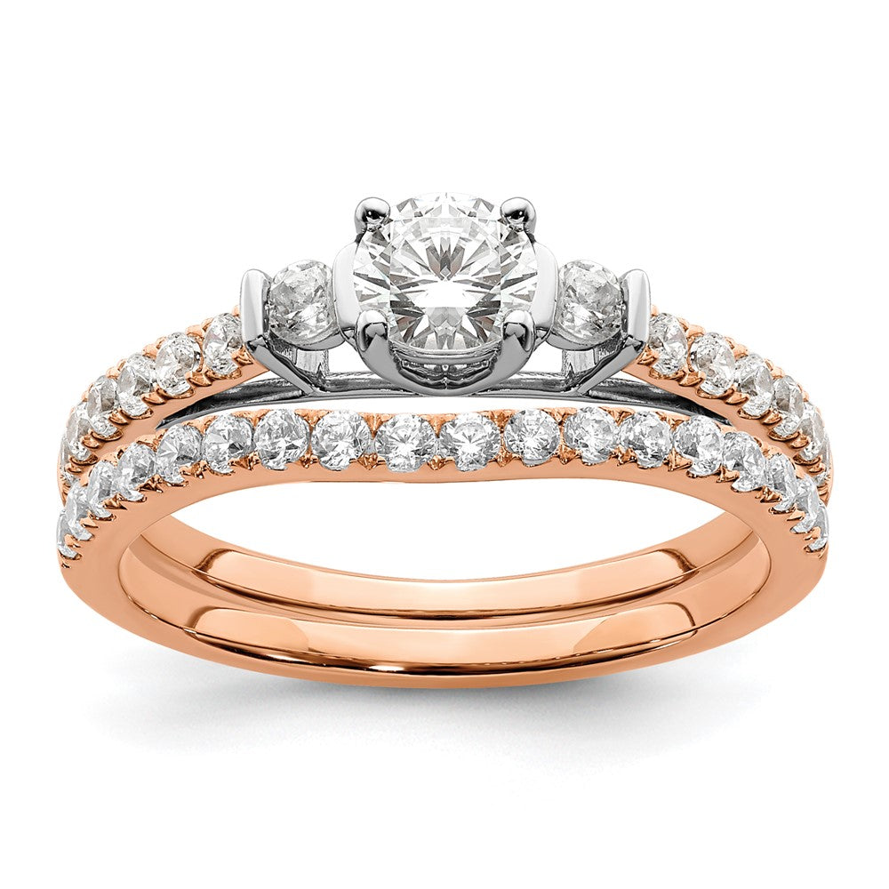 10k Rose Gold 3/4 carat Lab Grown Diamond VS/SI+ G+ Complete Petite Engagement Ring