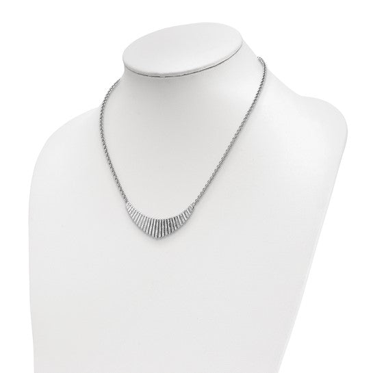 Sterling Silver Rhodium-plated D/C Necklace