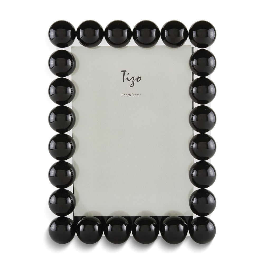 Black Crystal Glass Bubble 5x7 Photo Frame