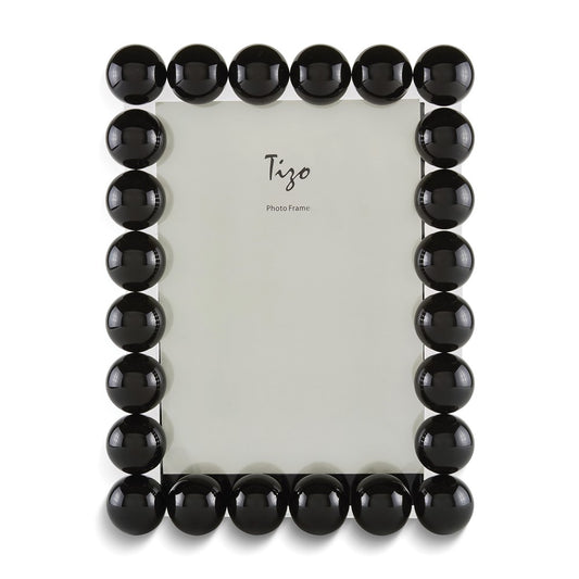 Black Crystal Glass Bubble 5x7 Photo Frame