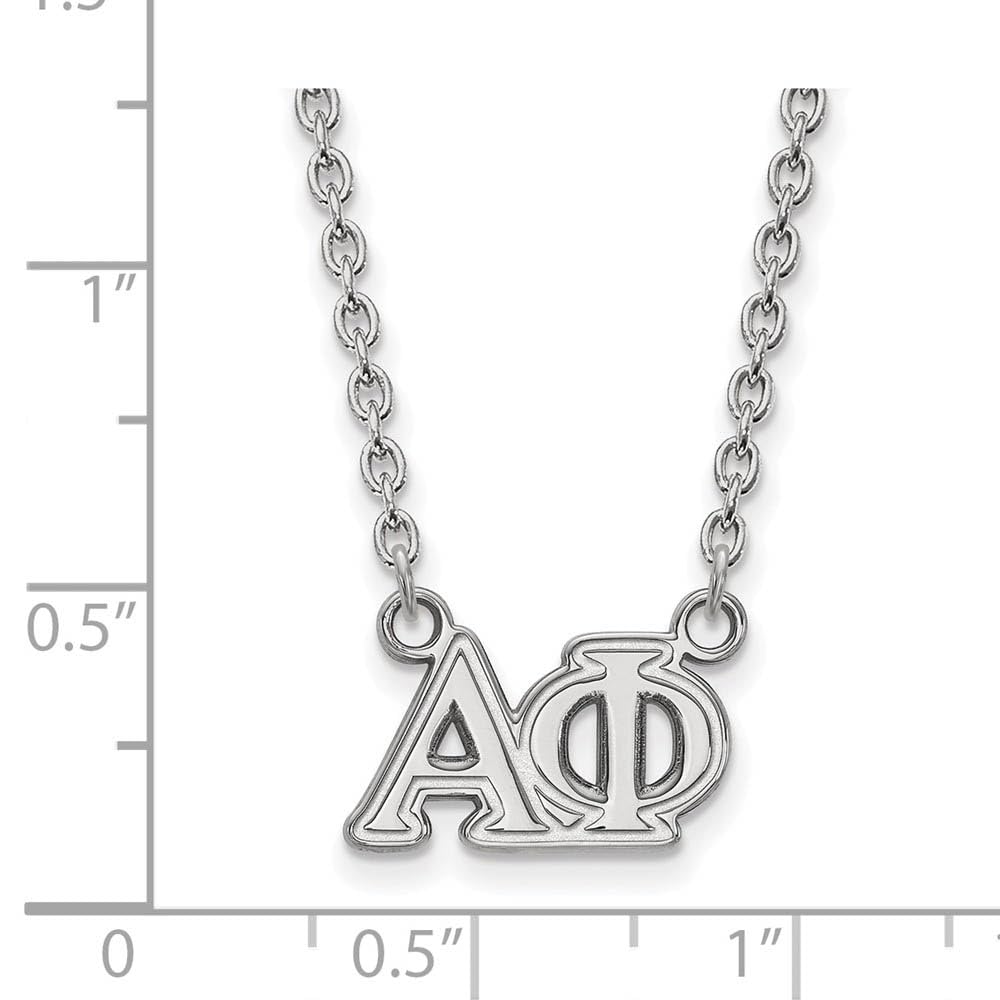 Sterling Silver 18in Official Licensed Greek Sororities Alpha Phi (??) Medium Pendant w/ Necklace