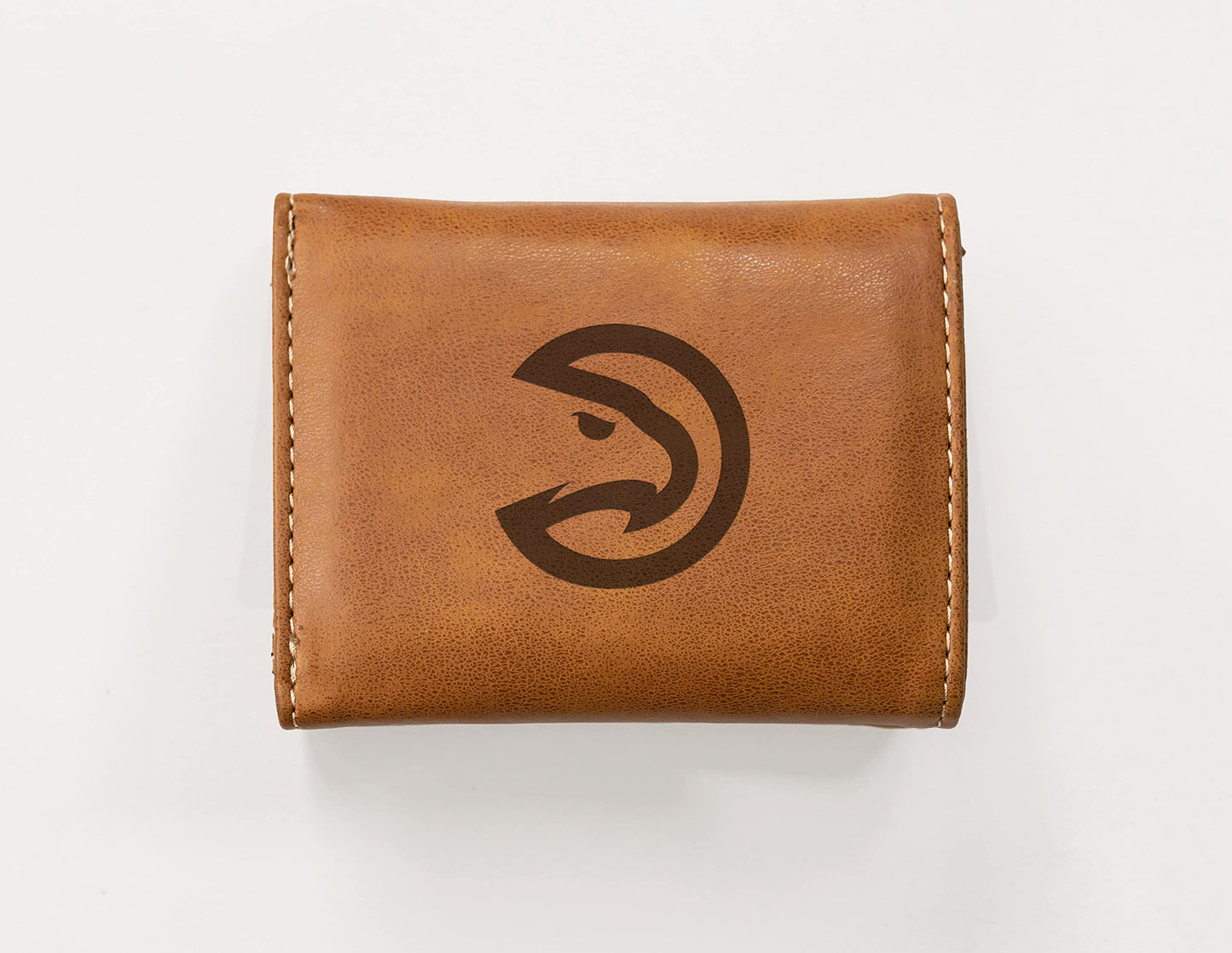 Basketball Rico Industries Atlanta  Brown Laser Engraved Trifold Laser Engraved Tri-Fold Wallet - Men's Accessory
