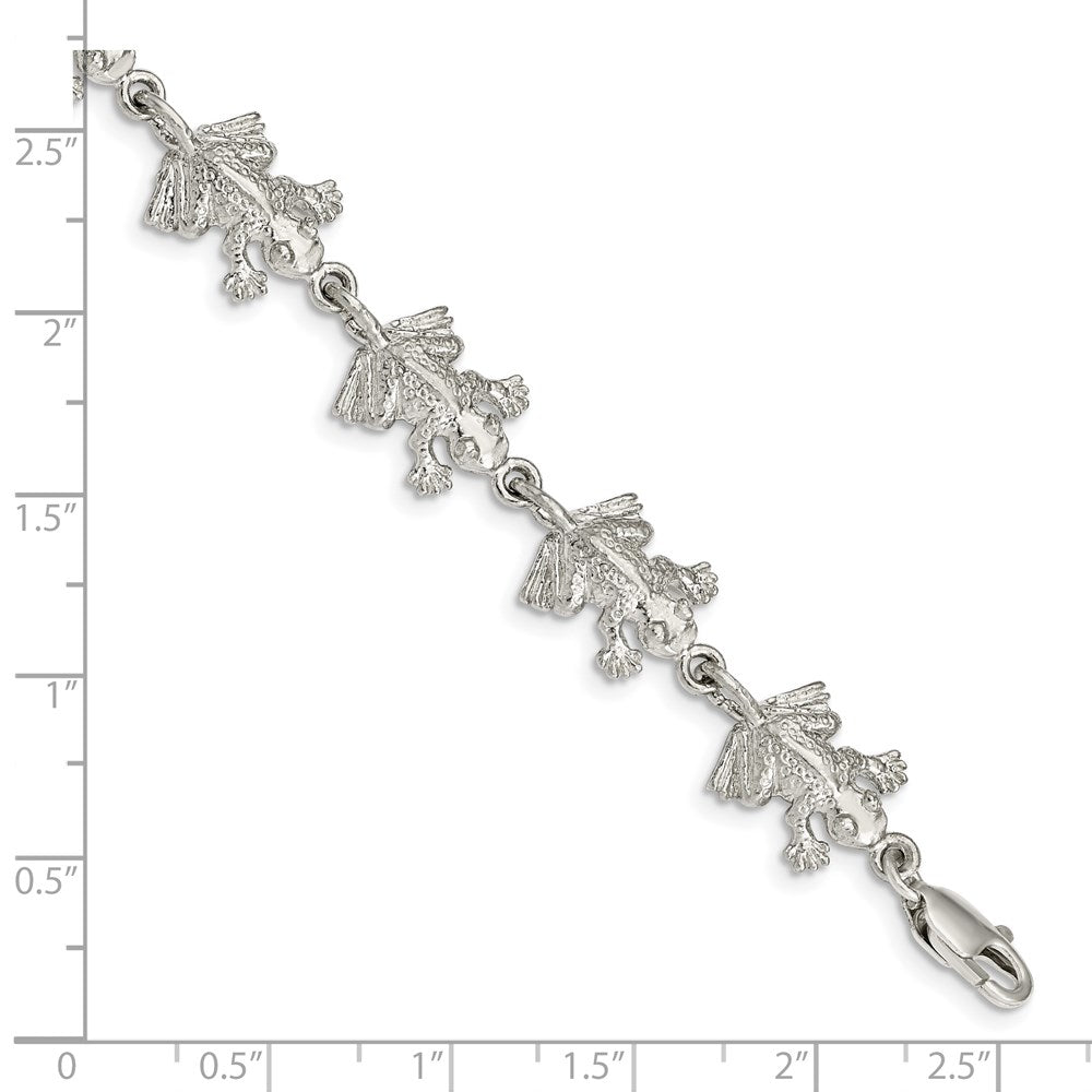 Sterling Silver Frogs Bracelet 7 inches