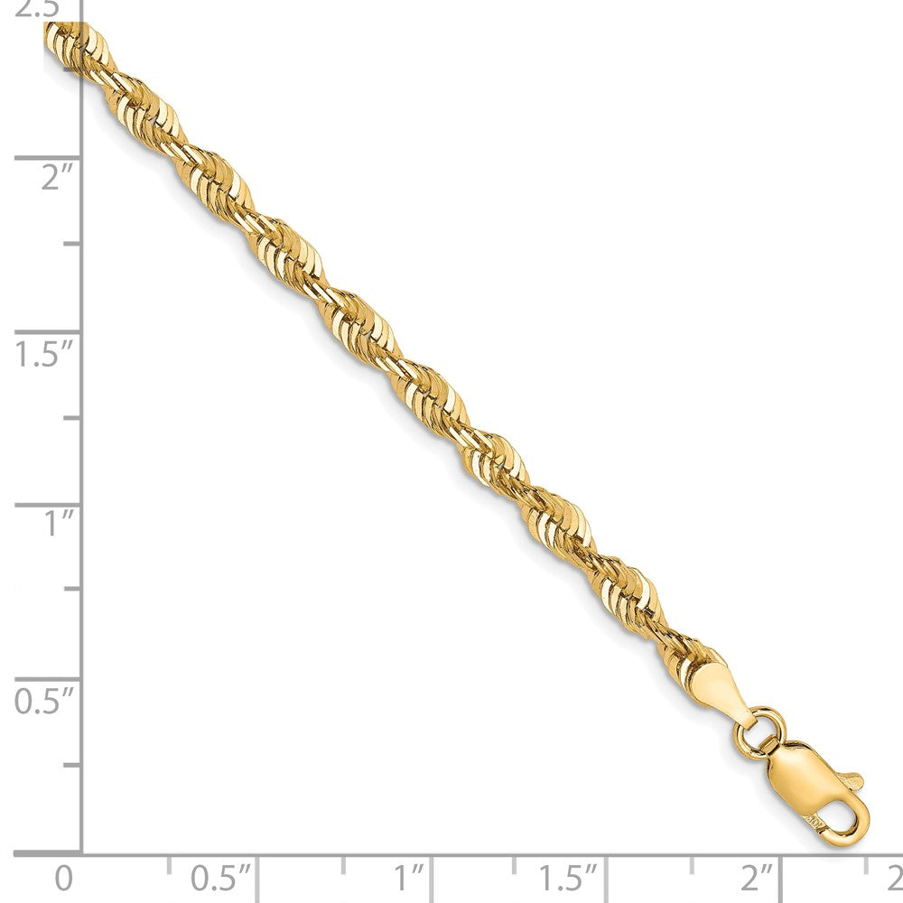 10K 3.5mm Diamond-Cut Lightweight Rope Chain 8  inches