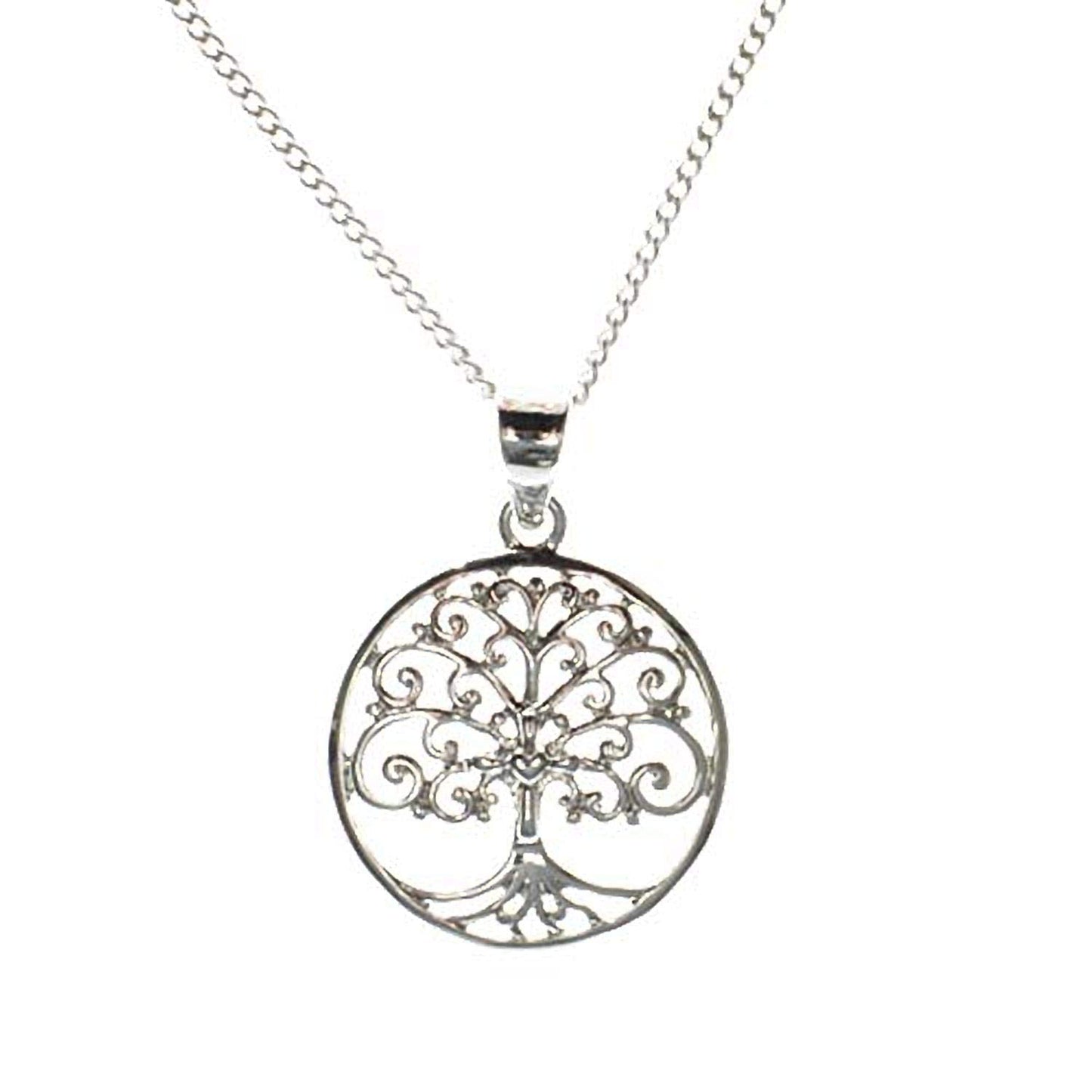 Cherishables Silver-plated Metal Jesus Tree Of Life Necklace