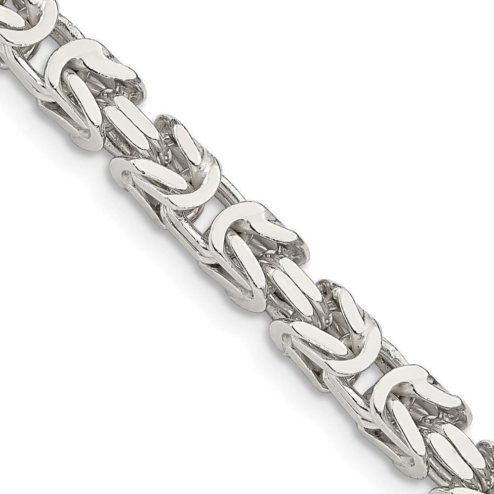 Sterling Silver 4.25mm Byzantine Chain 26 Inches