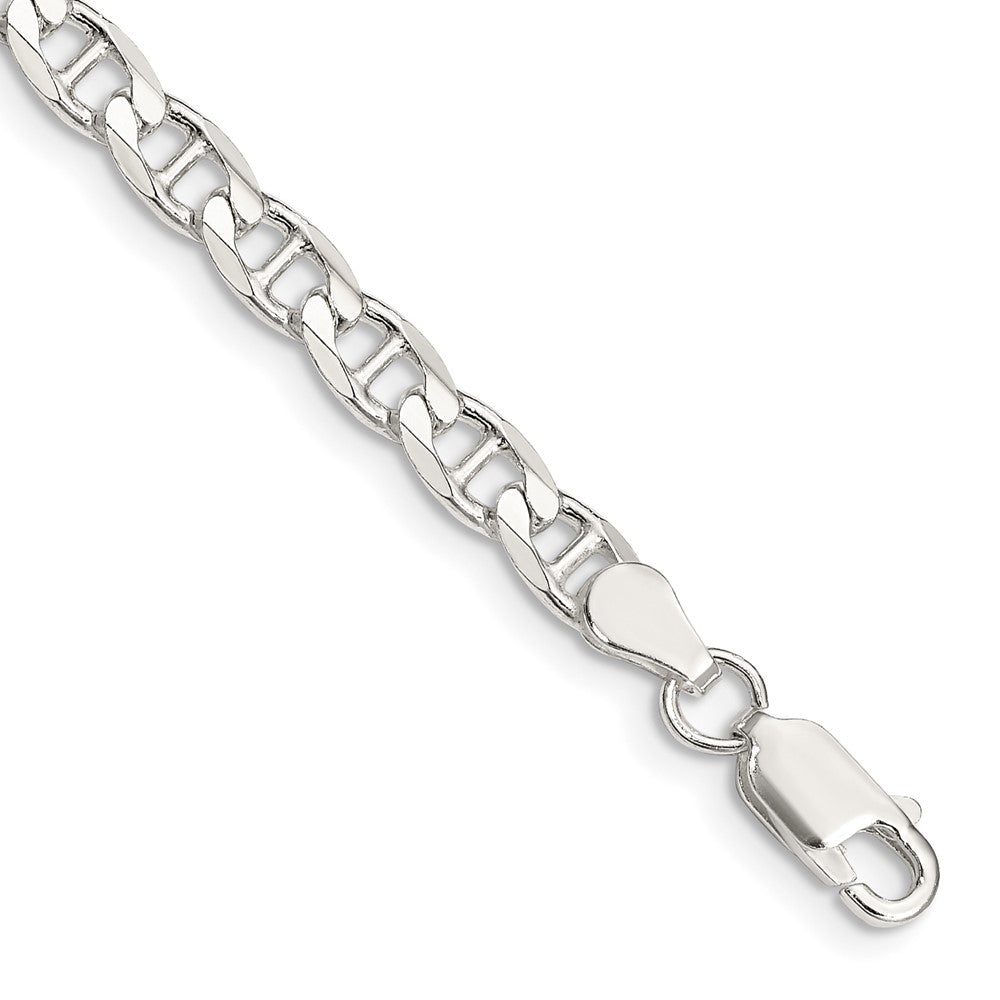 Sterling Silver 4.65mm D/C Flat Anchor Curb Chain 8 inches