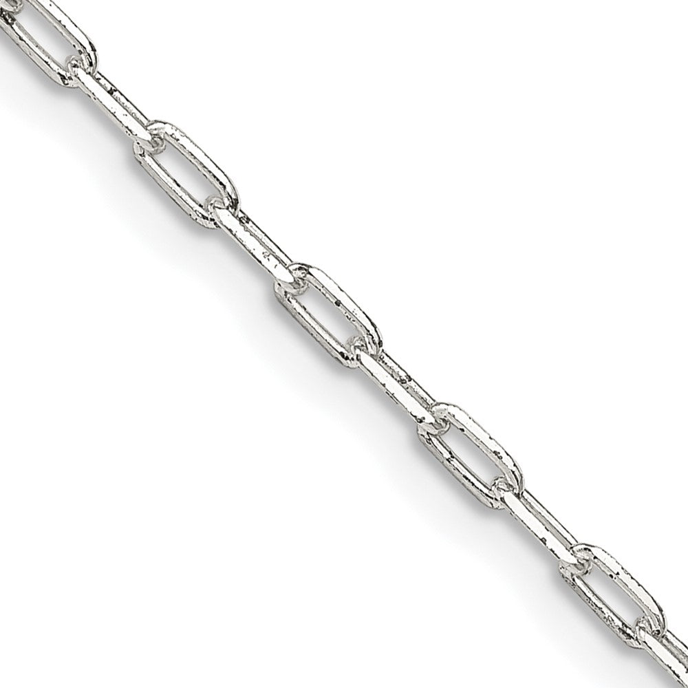 Sterling Silver 2mm Elongated Open Link Chain 20 Inches