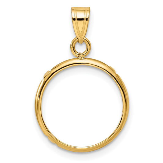 Wideband Distinguished Coin Jewelry 14k Polished 15.0mm Prong Coin Bezel Pendant