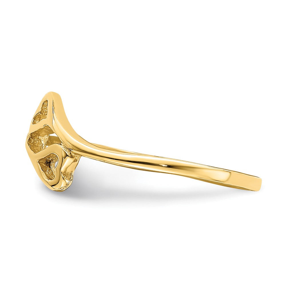 14k Double Heart Baby Ring Size 3