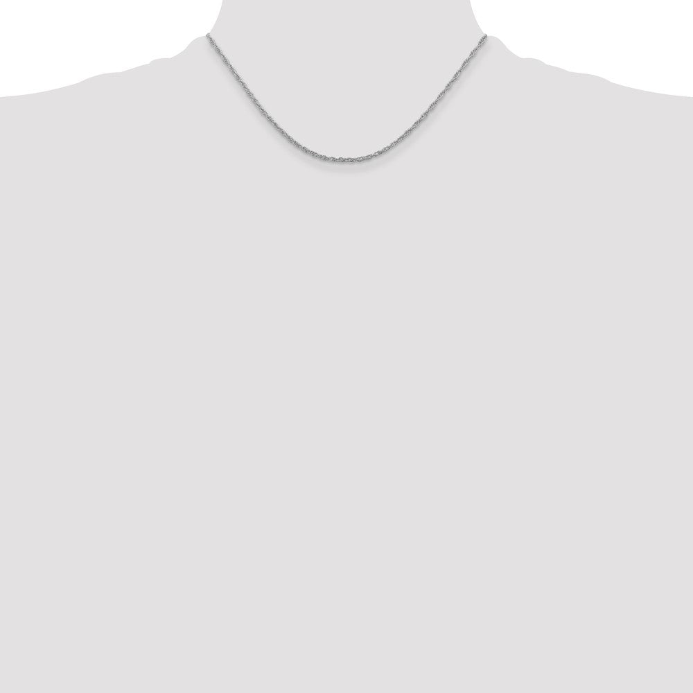 Sterling Silver Rhodium-plated 2mm Loose Rope Chain 16 Inches