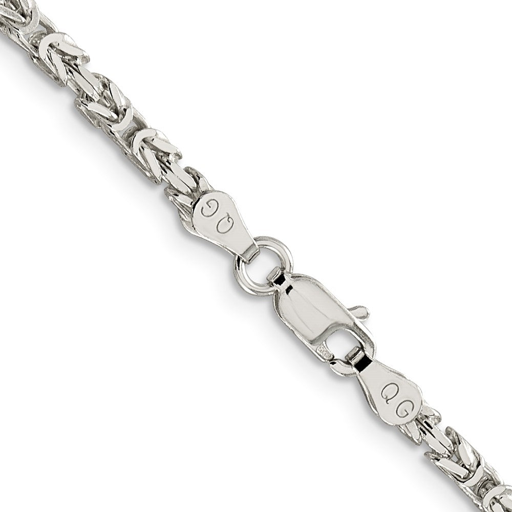 Sterling Silver 2.5mm Byzantine Chain 30 Inches