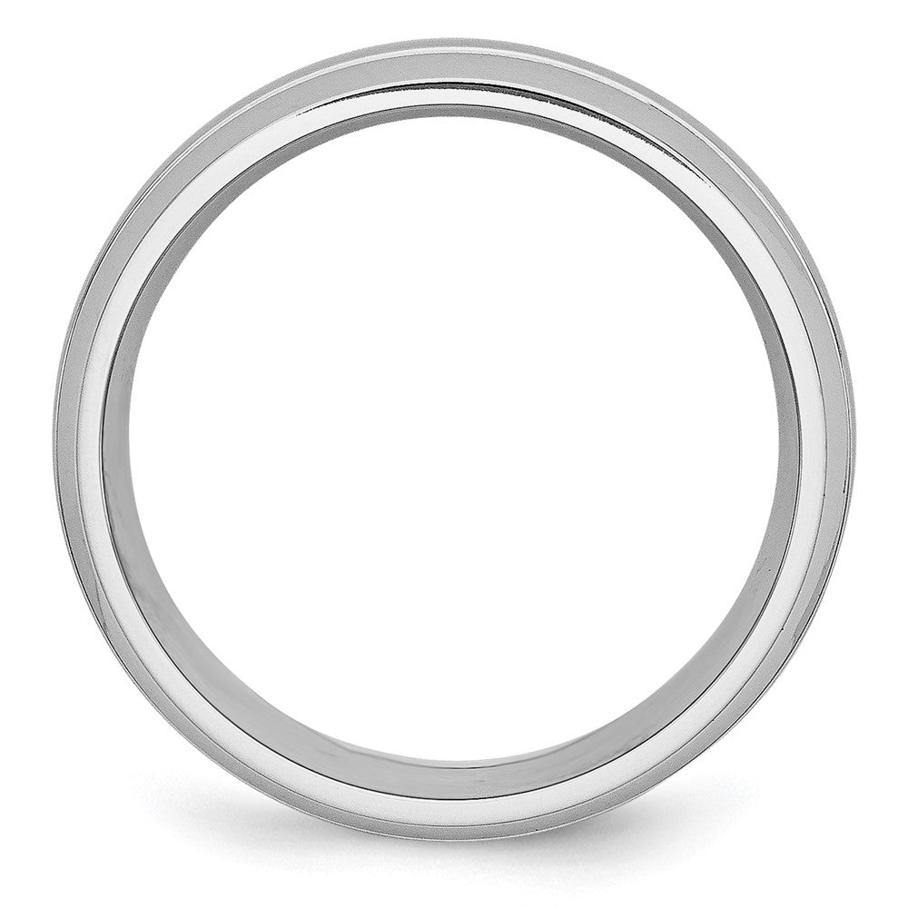 Cobalt Polished and Satin Grooved 8mm Band Size - 8.5