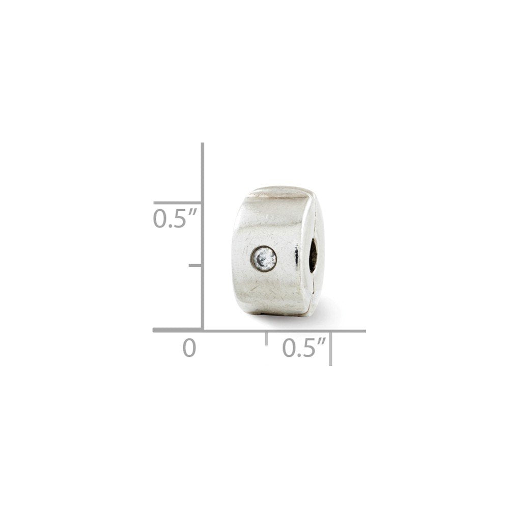 Sterling Silver Reflections Hinged CZ Clip Bead