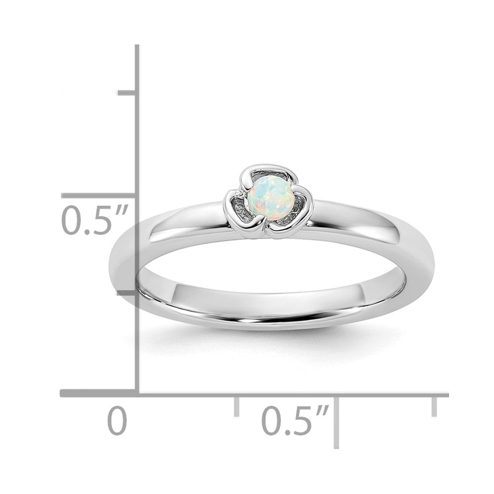 Sterling Silver Stackable Expressions Created Opal Ring